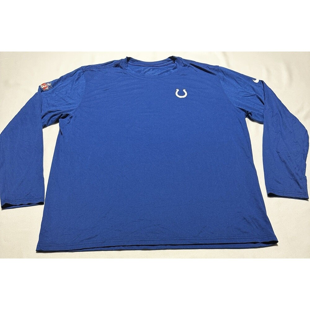 Indianapolis Colts Nike On Field Long Sleeve Dri Fit Shirt Mens 2XL XXL NFL Blue